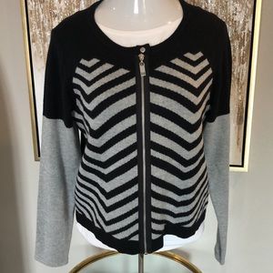 COCO & CARMEN COLOR-BLOCK & STRIPE CARDIGAN